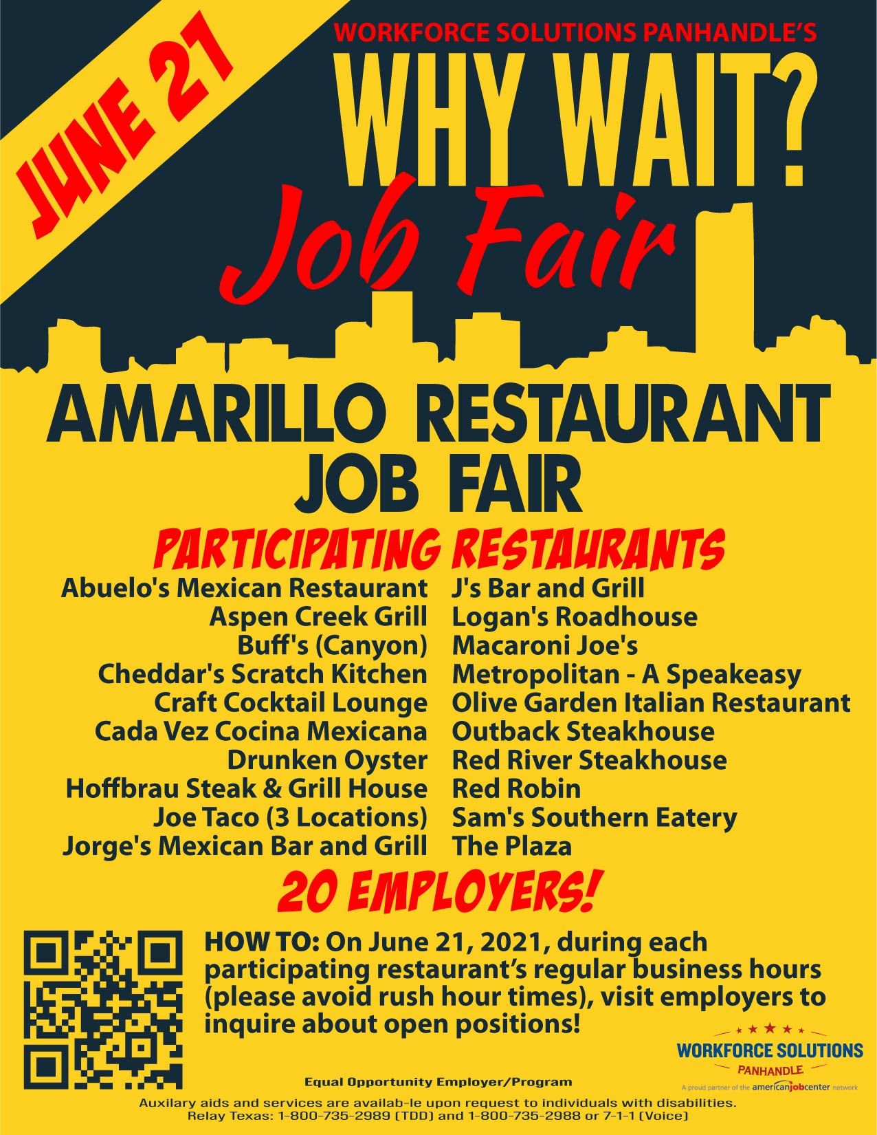 Williamson restaurant job fair october 3